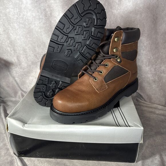 Vintage Sears ROEBUCKS 84931 Brown Pebble Leather Work Hiking Boots 13D New! main image 6